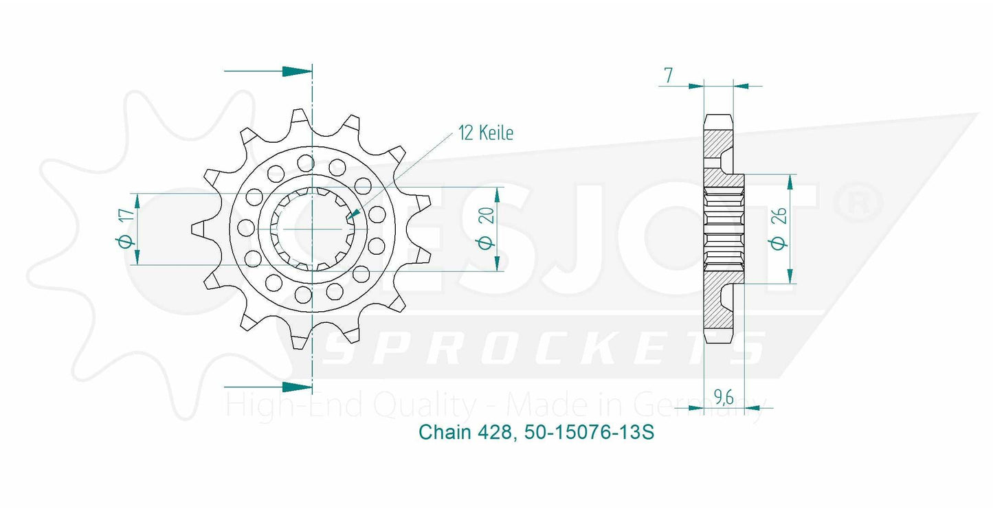 Sprockets Front (15076-13S) - Esjot (Sports)