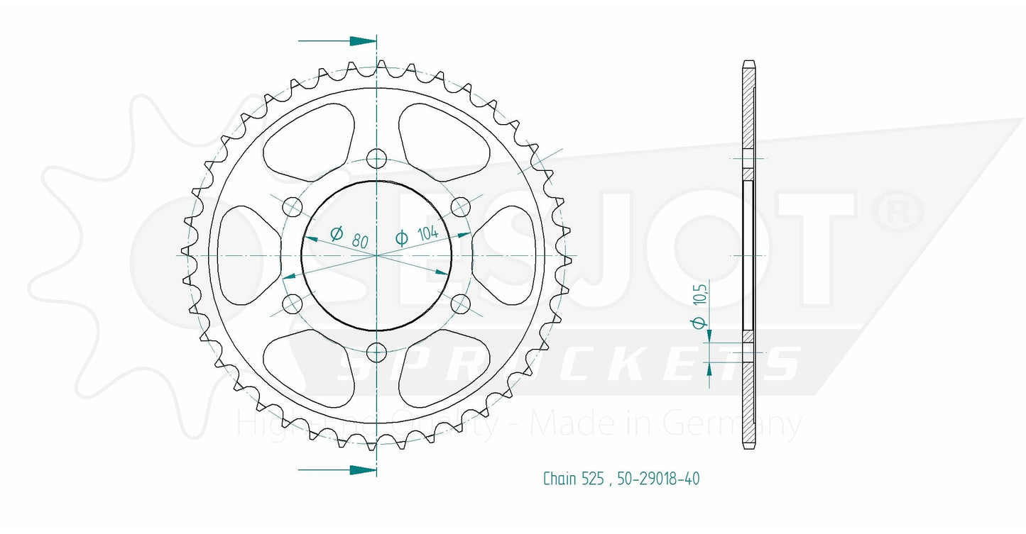 Sprockets Rear (29018 - 40T) - Esjot