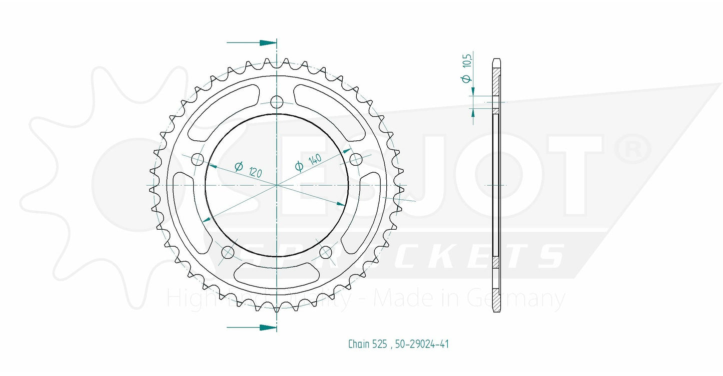 Sprockets Rear (29024 - 41T) - Esjot ( 525 Pitch)