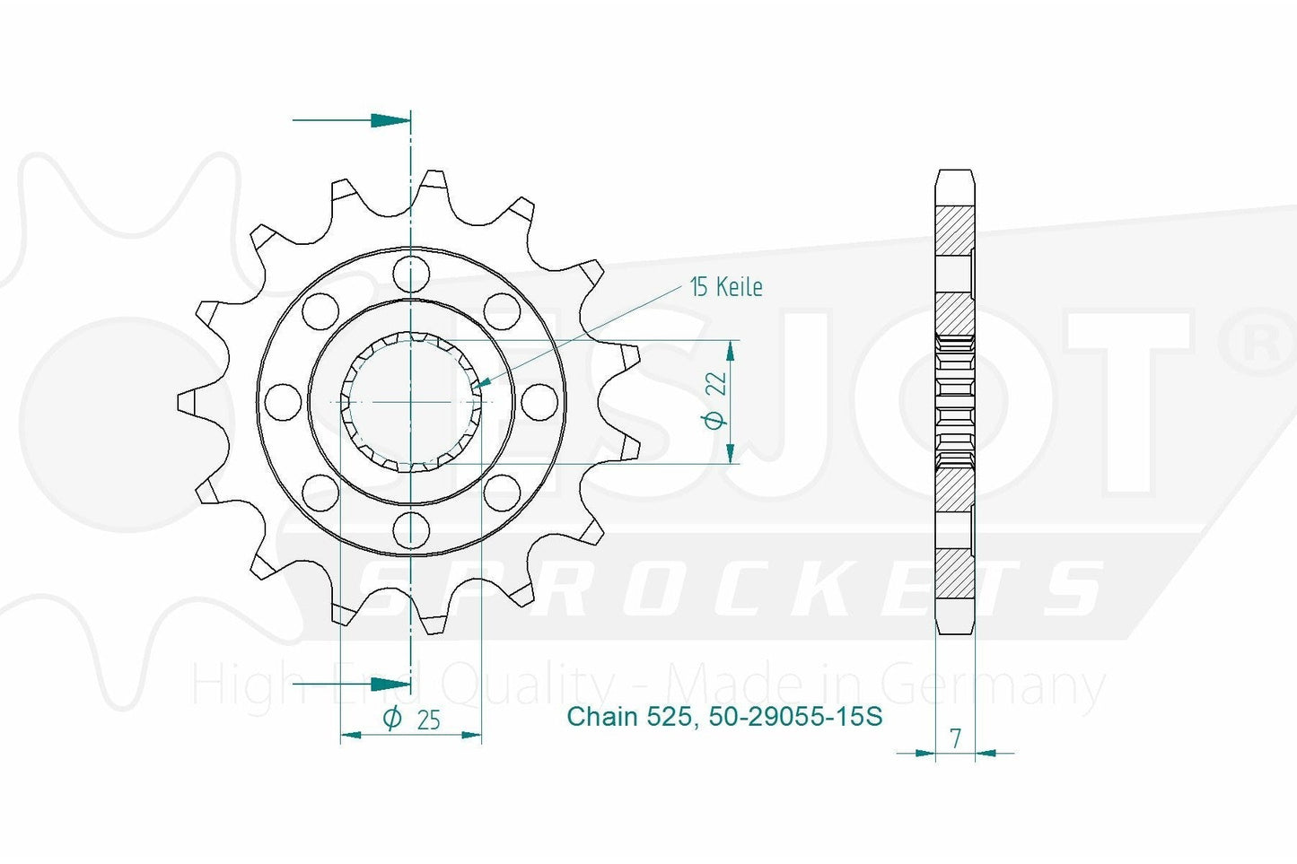 Sprockets Front (29055-16T) - Esjot