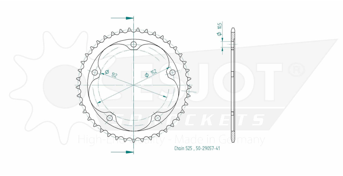 Sprockets Rear (29057-41T) - Esjot