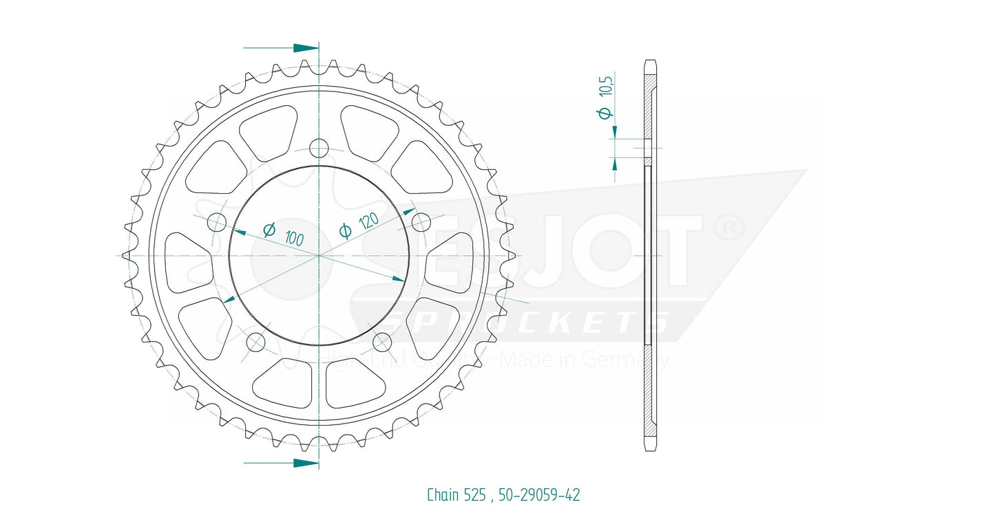 Sprockets Rear (29059 - 42T) - Esjot