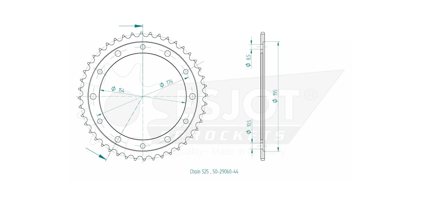 Sprockets Rear (29060 - 44T) - Esjot