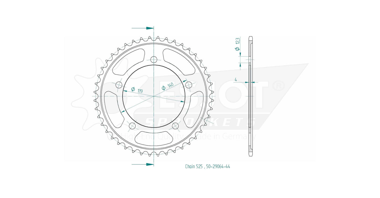 Sprockets Rear (29064-47T) - Esjot