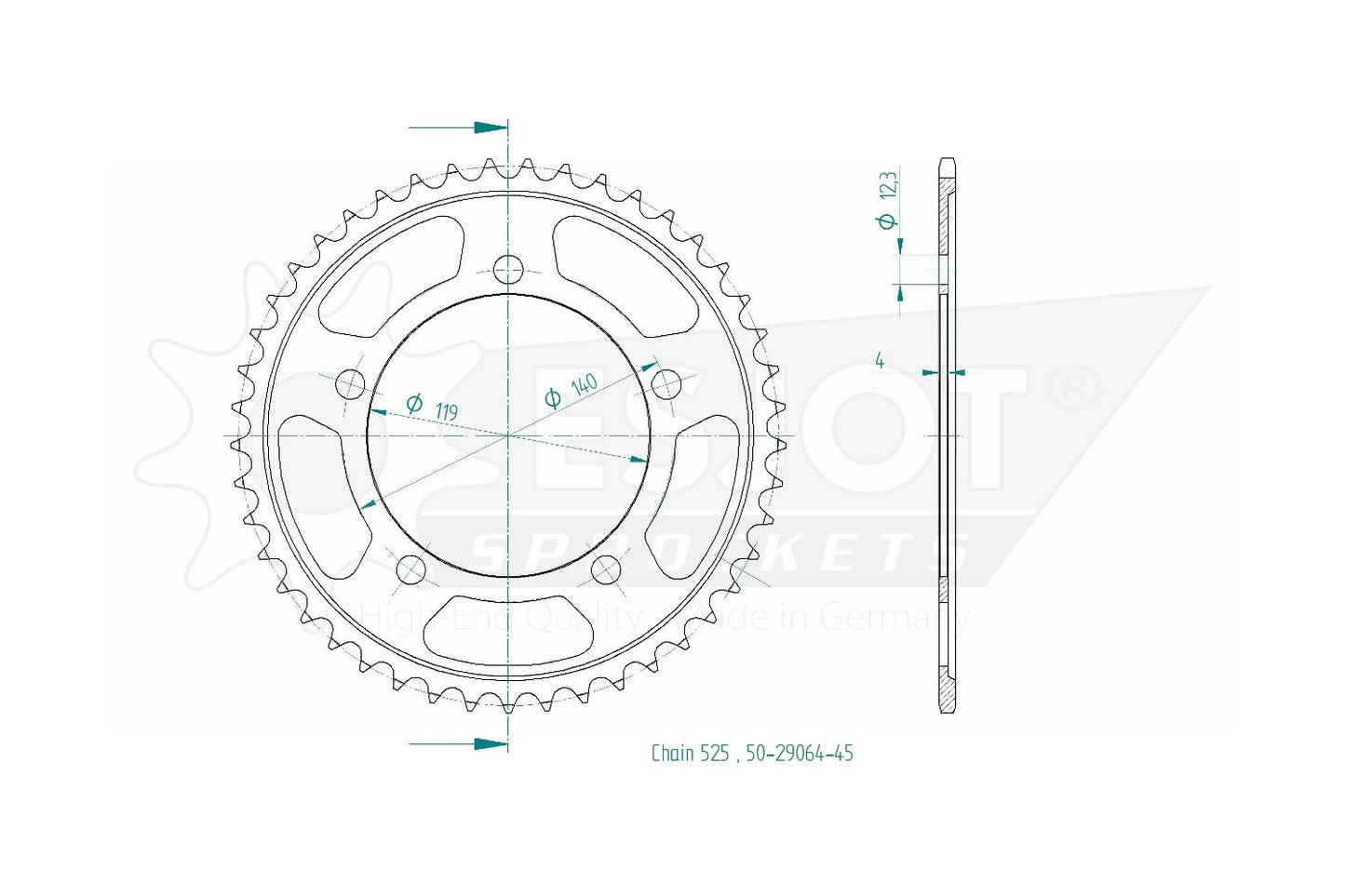 Sprockets Rear (29064-45T) - Esjot