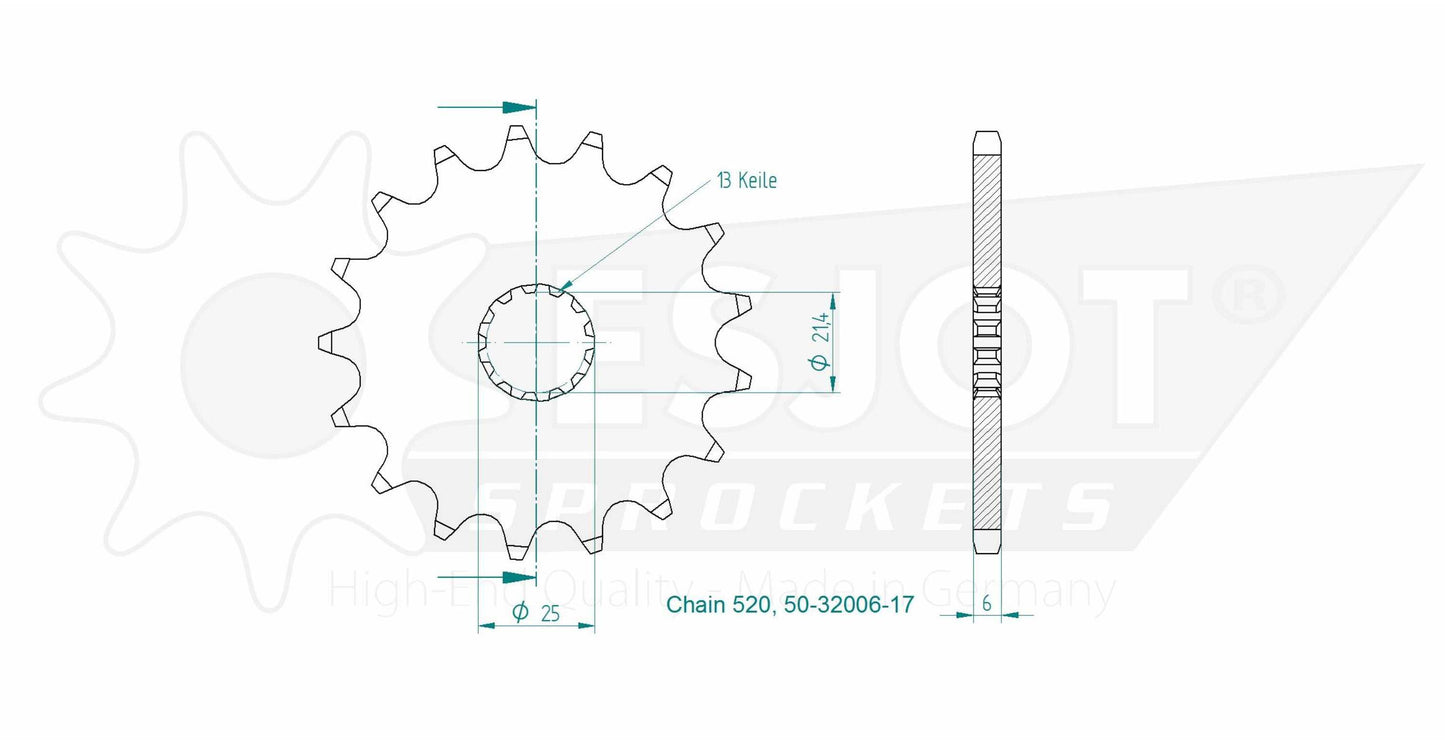 Sprockets Front (32006-17T) - Esjot