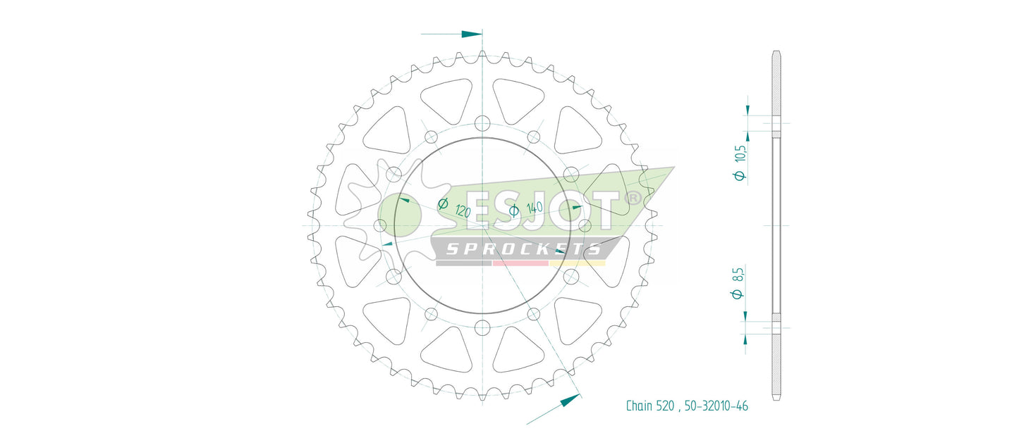 Sprockets Rear (32010 - 46T) - Esjot