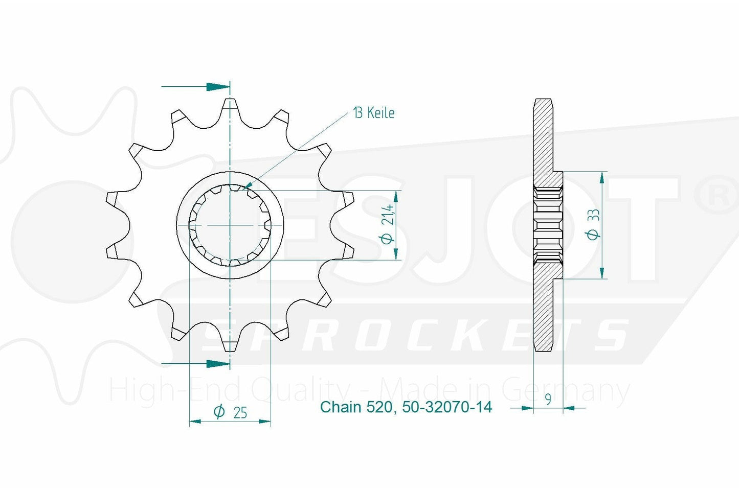 Sprockets Front (32070-13T) - Esjot (Sports)