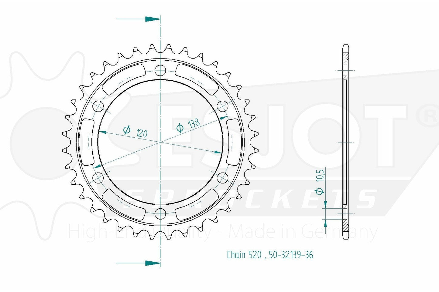 Sprockets Rear (32139-36T) - Esjot