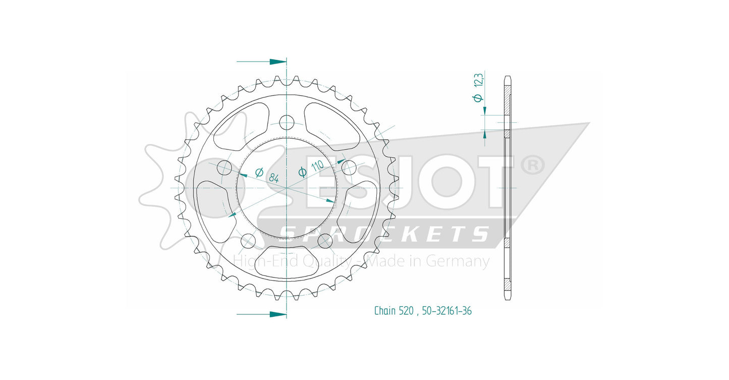 Sprockets Rear (32161-36T) - Esjot