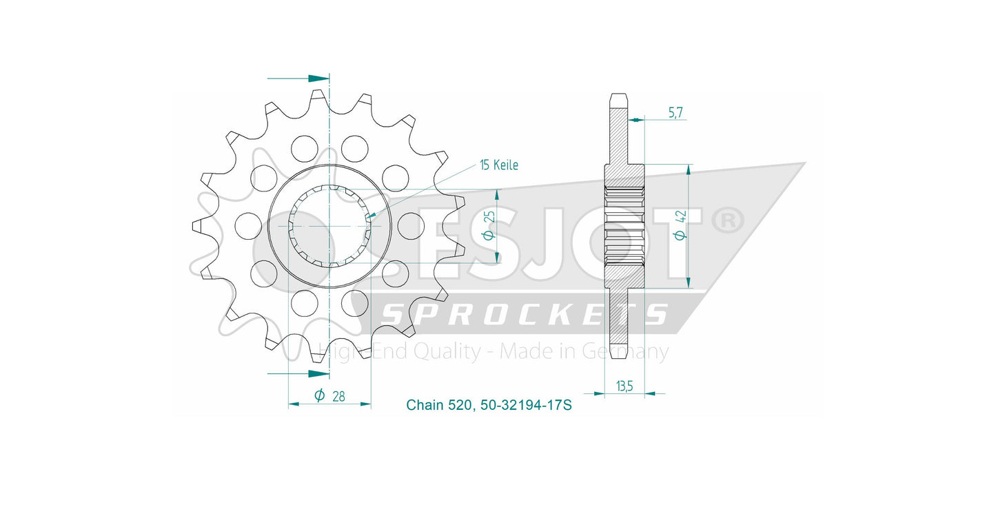 Sprockets Front (32194 - 15T) - Esjot Sports