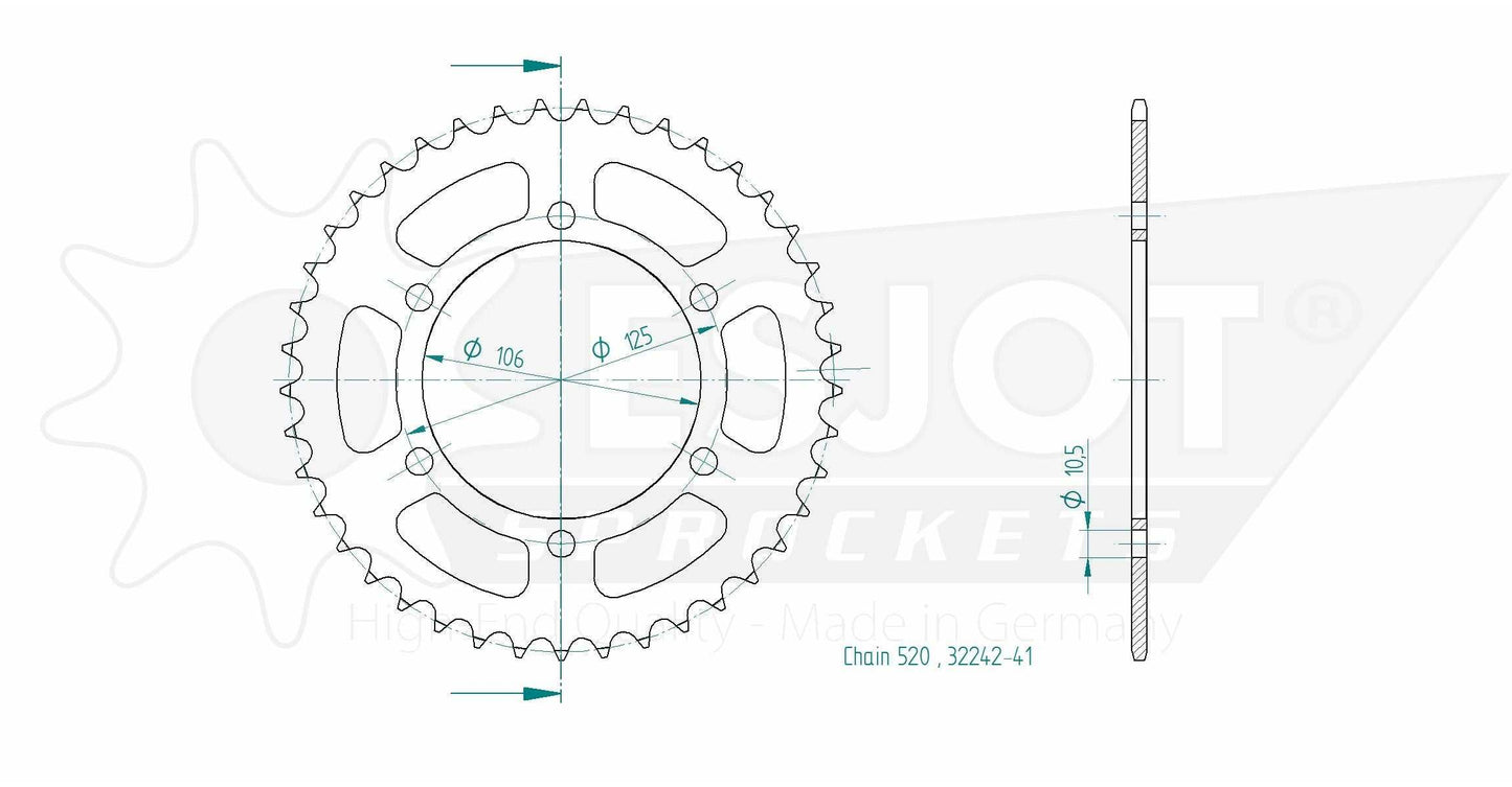 Sprockets Rear (32242 - 51T) - Esjot