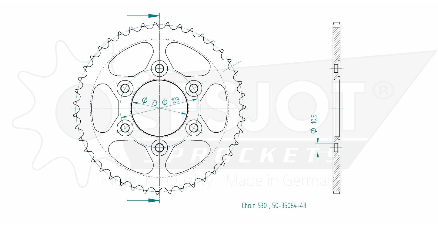 Sprockets Rear (35064 - 43T) - Esjot