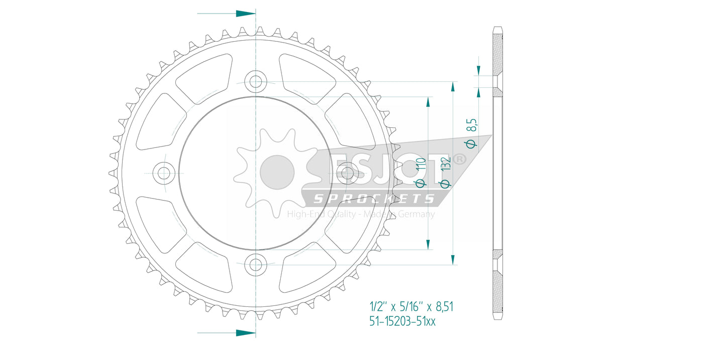Sprockets Rear ( 15203-51T) - Esjot