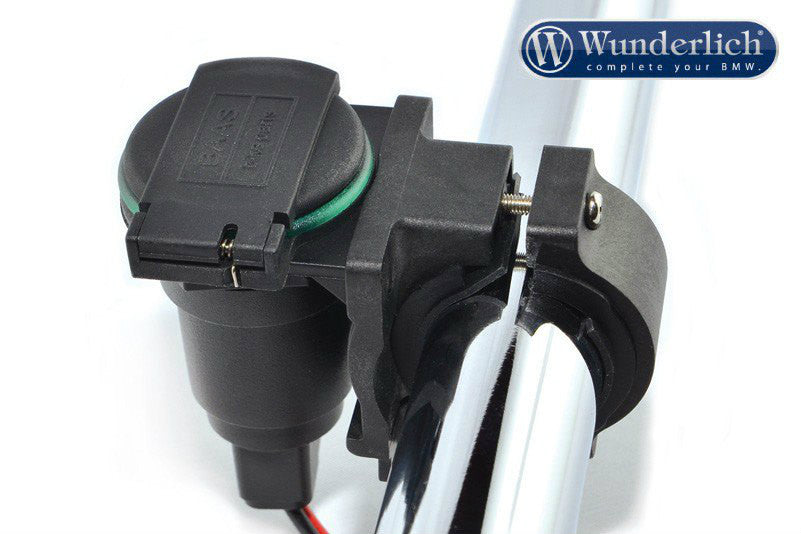 Cigarette lighter plug holder for handlebar Assembly.