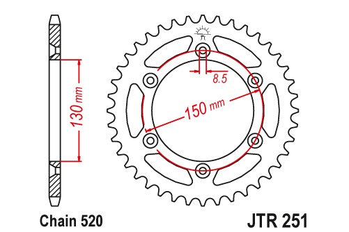 Sprockets Rear (JTR210- 50T) - JT
