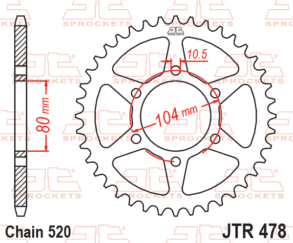 Sprockets Rear (478 - 48T) - JT