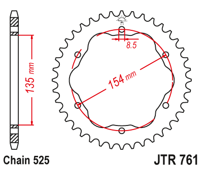 Sprockets Rear (761 - 42T) - JT