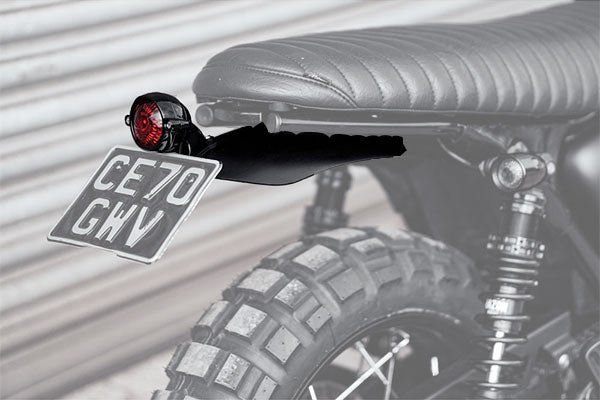 High Tail Customs Mudguard - Predrilled - Black Anodised
