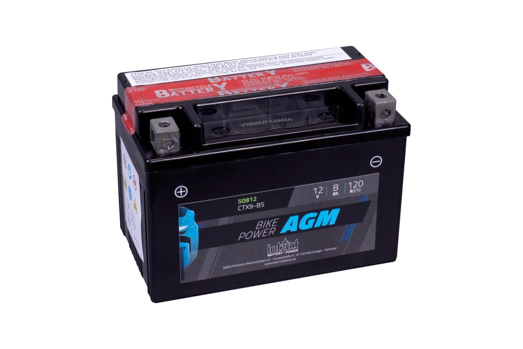 Battery intAct - AGM (YTX9-BS) 8Ah 120A