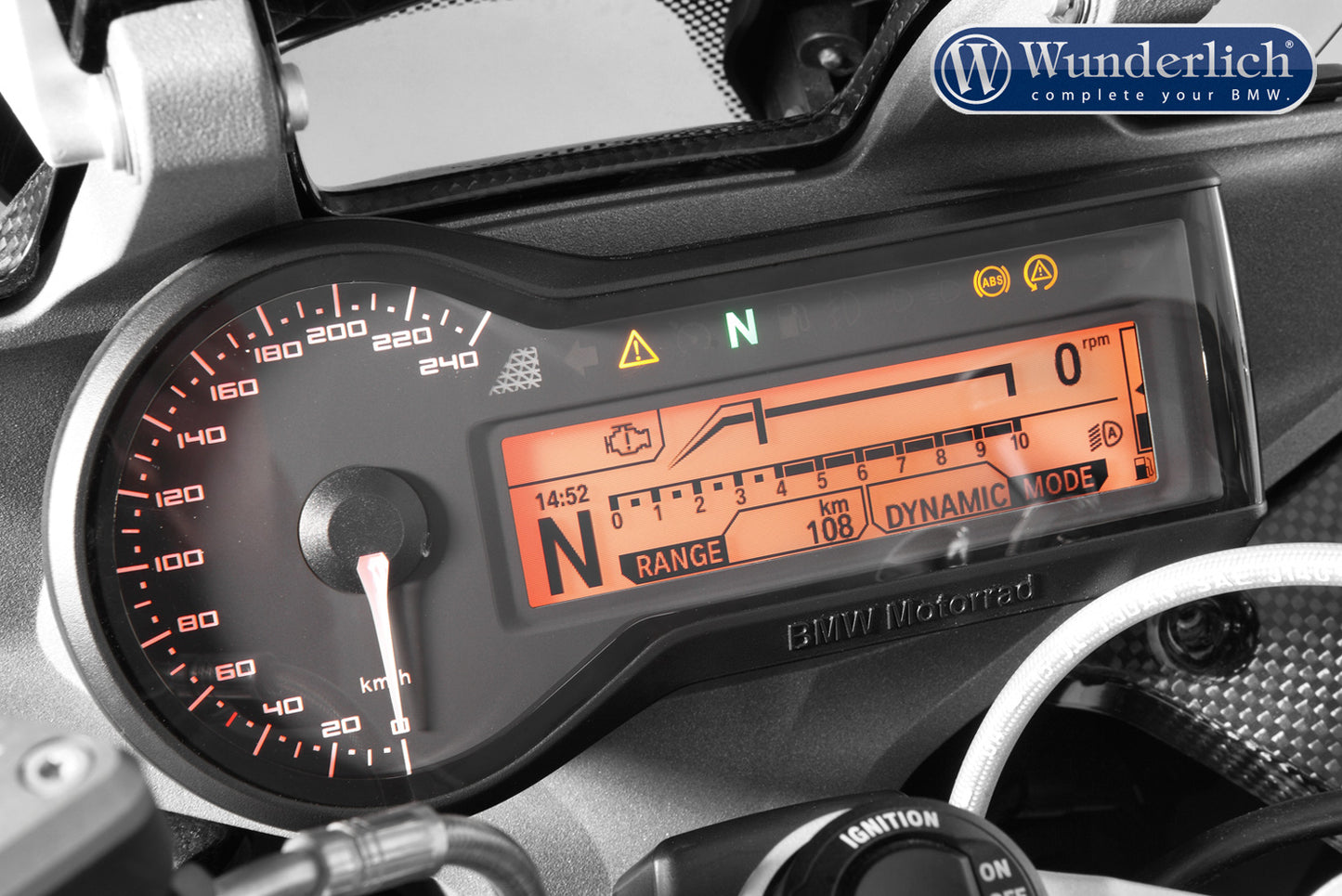BMW R 1200R LC Ergonomics - Cockpit Glare Protection.