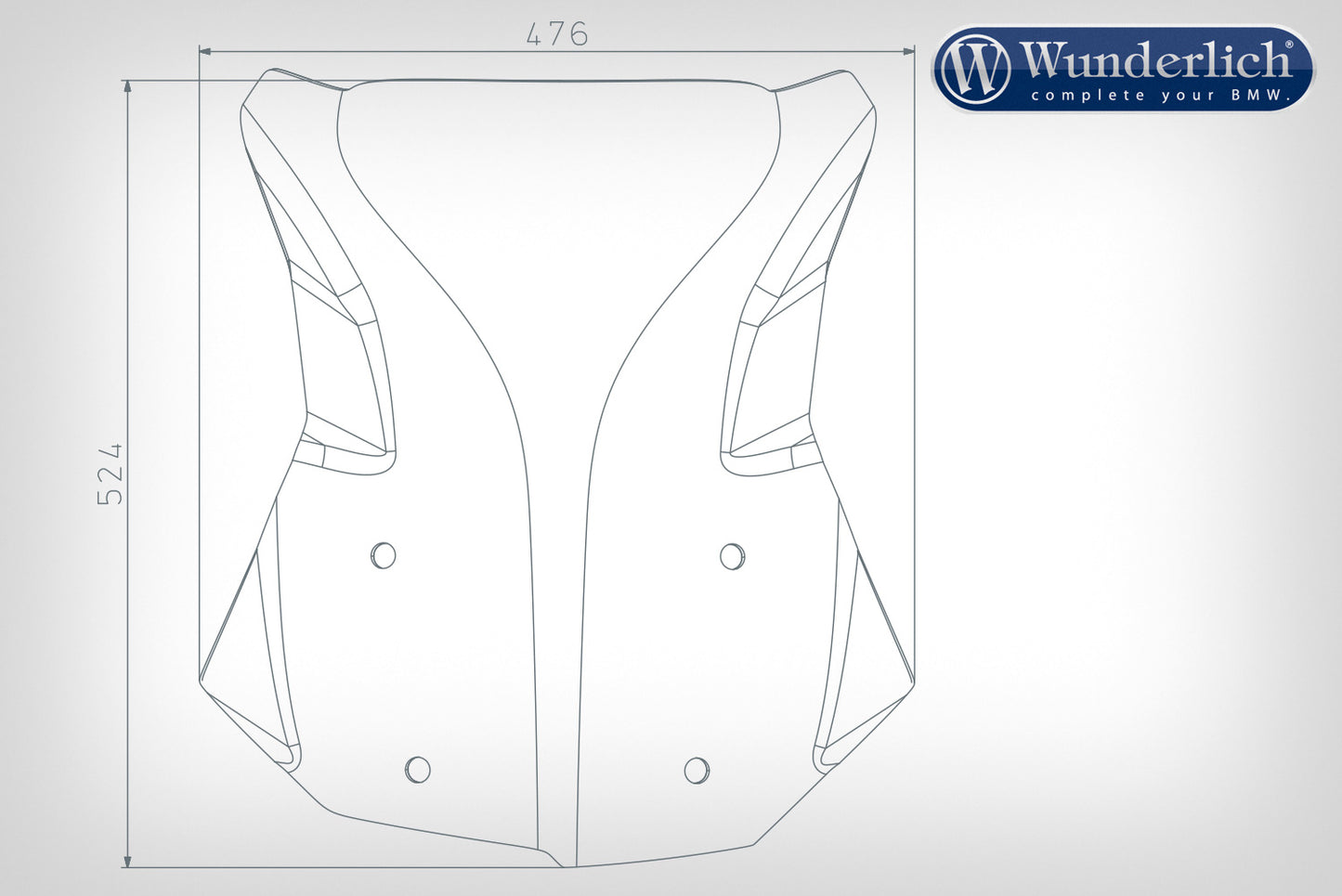 BMW R1250GS Screen - Windscreen Marathon (H: 524 mm).