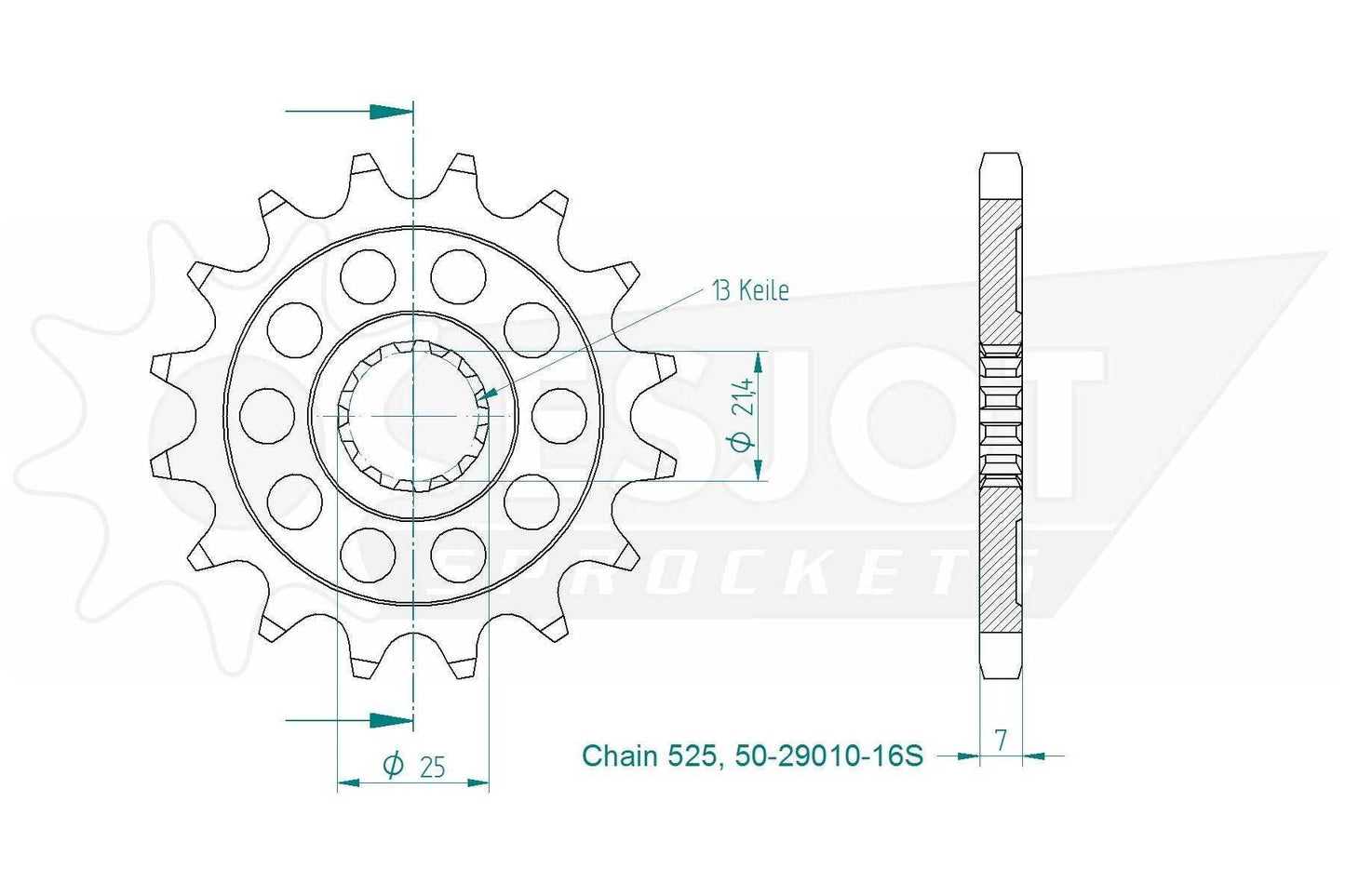 Sprockets Front (29010-16T) - Esjot (Sports)