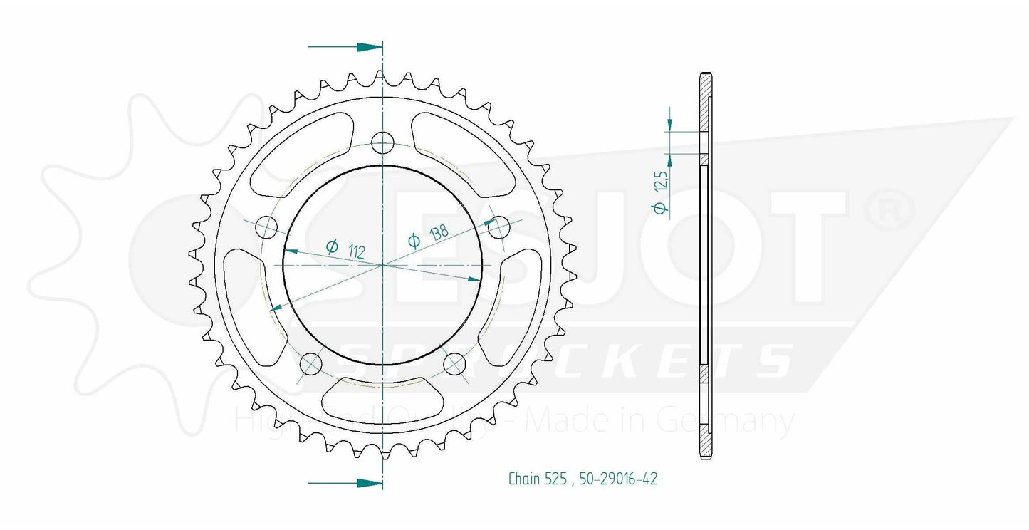 Sprockets Rear (29016 - 42T) - Esjot