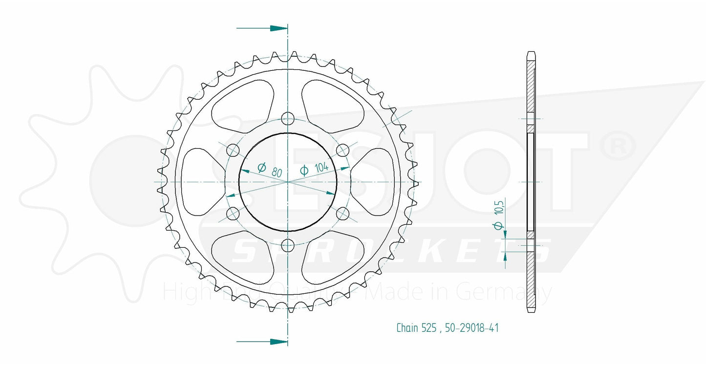 Sprockets Rear (29018 - 41T) - Esjot