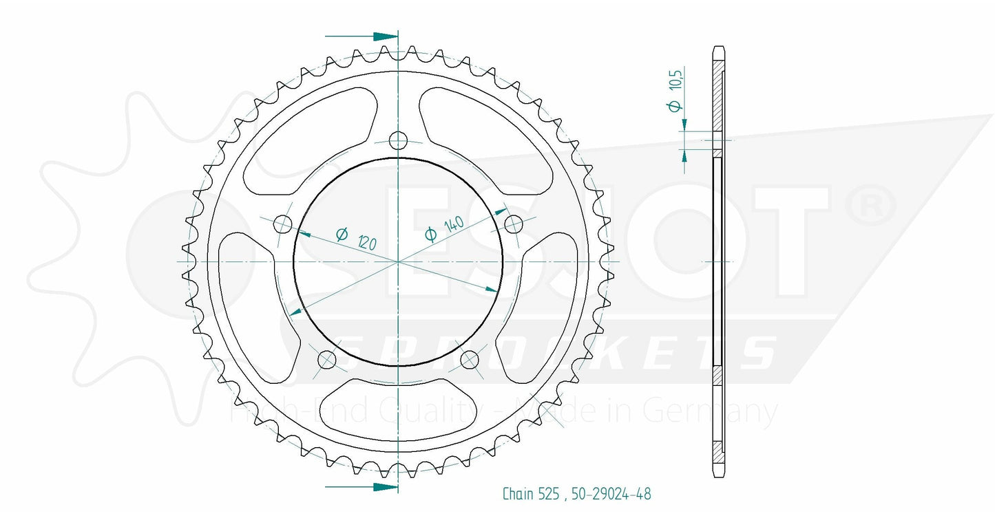 Sprockets Rear (29024 - 47T) - Esjot