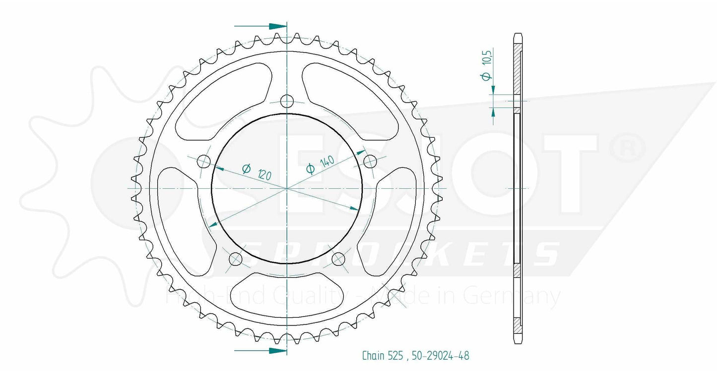 Sprockets Rear (29024 - 48T) - Esjot