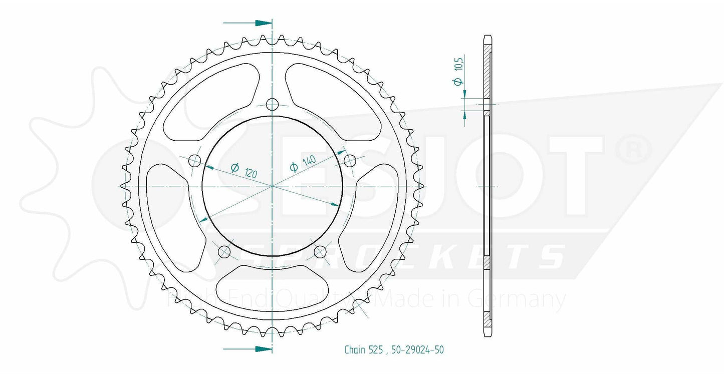 Sprockets Rear (29024 - 50T) - Esjot