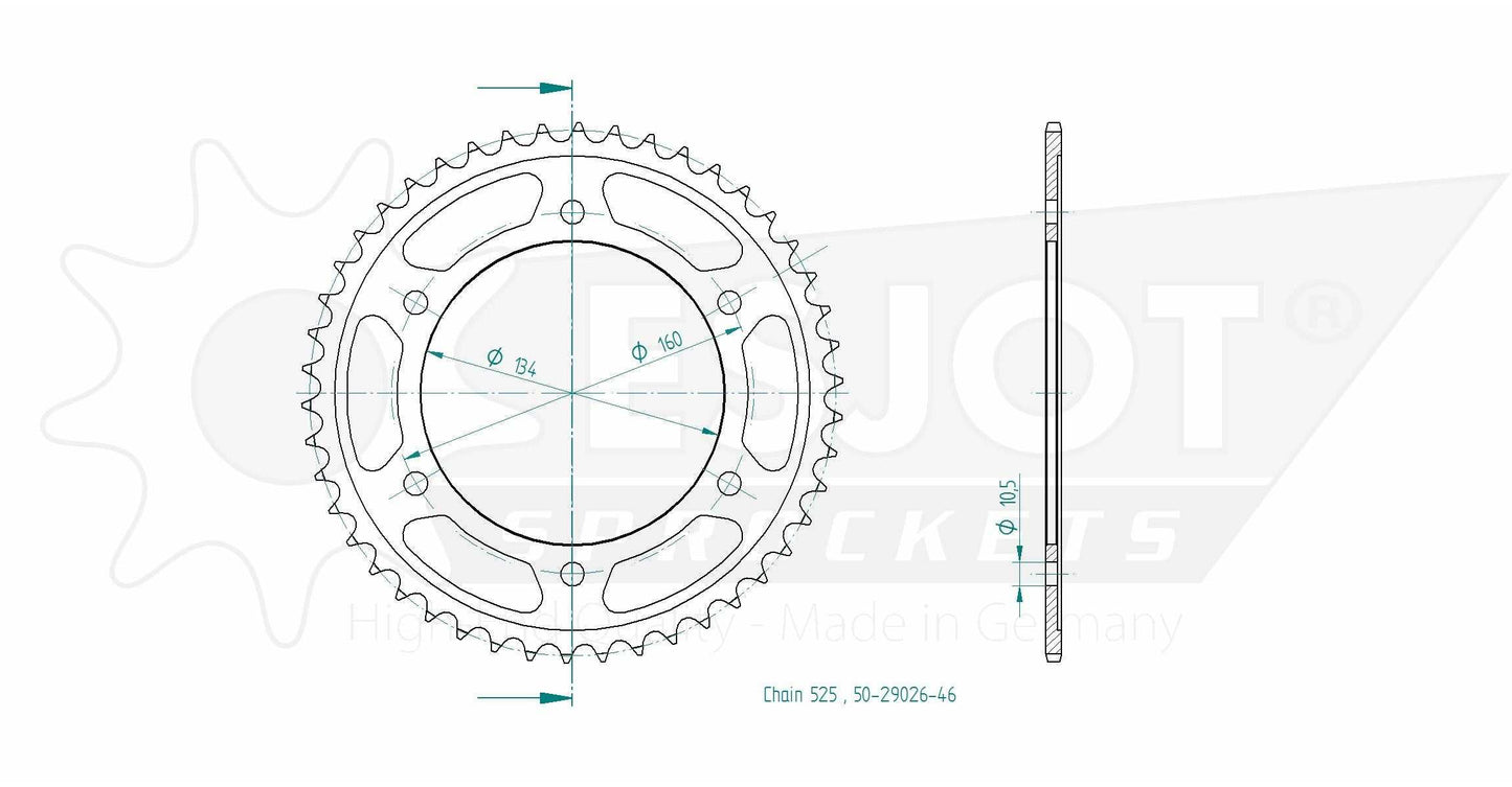 Sprockets Rear (29026-46T) - Esjot