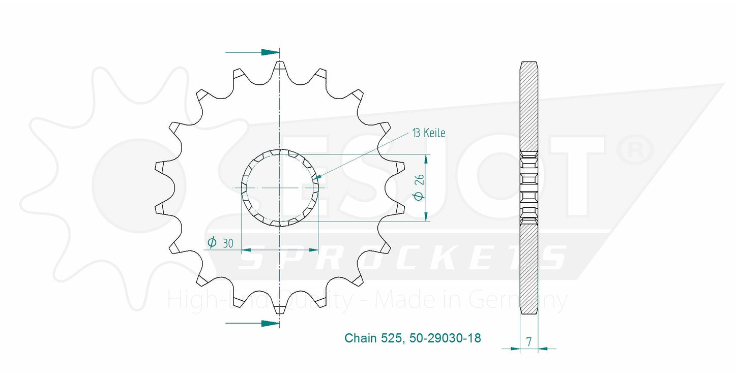 Sprockets Front (29030) - Esjot ( 525 Pitch)