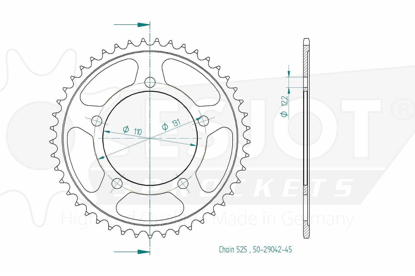 Sprockets Rear (29042-45T) - Esjot
