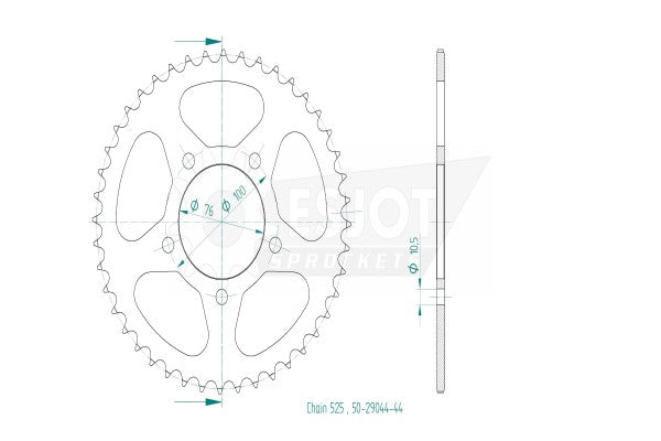 Benelli TRK 520 X Spares - Esjot Sprockets.