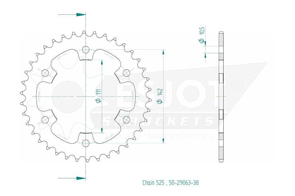 Sprockets Rear (29063-38) - Esjot