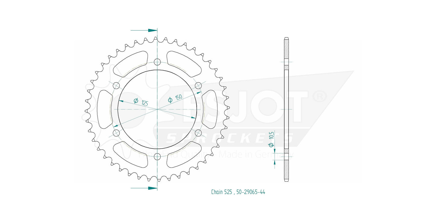 Sprockets Rear (29065-44T) - Esjot