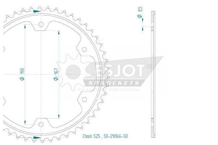 Sprockets Rear (29066-50T) - Esjot