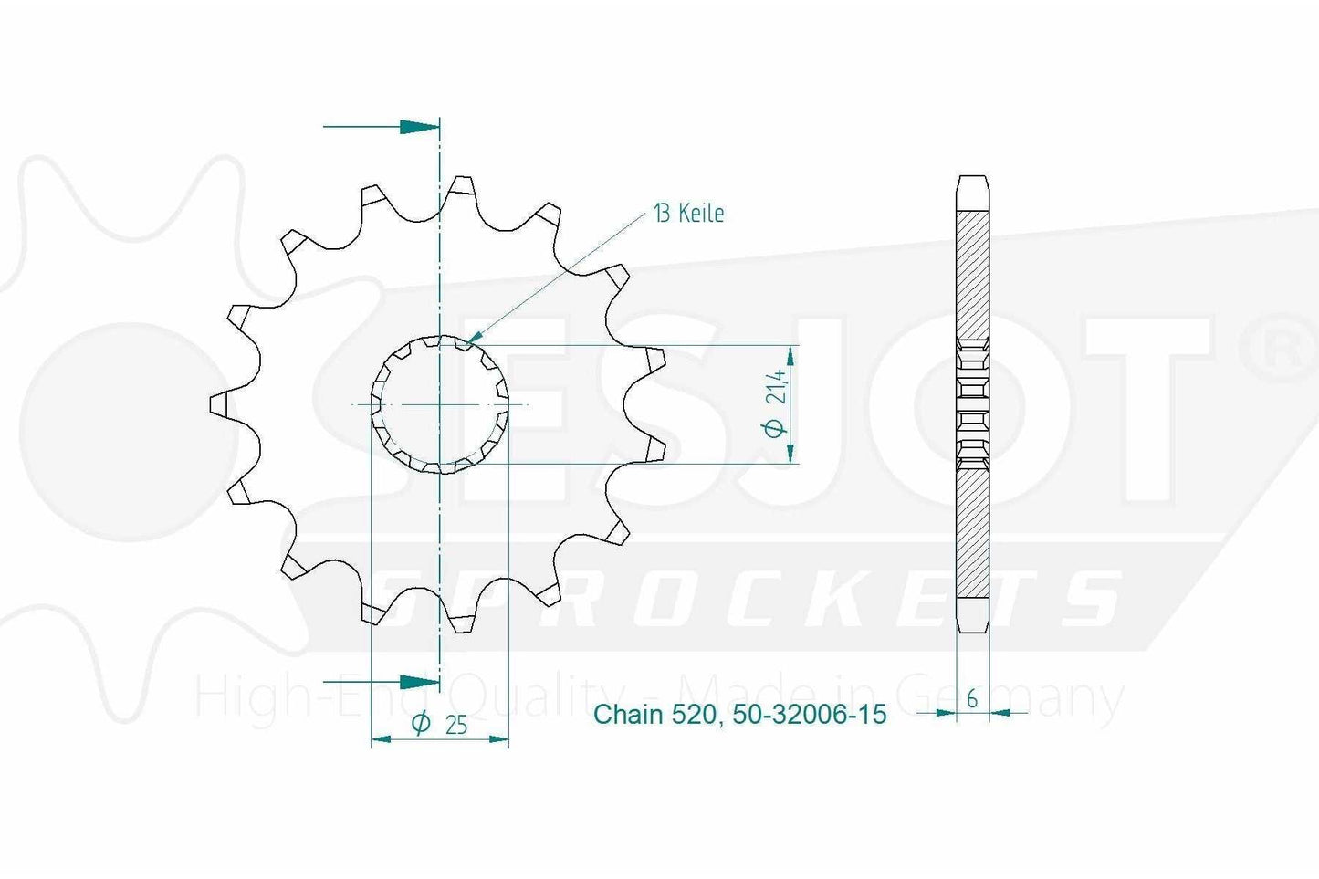 Sprockets Front (32006-15T) - Esjot