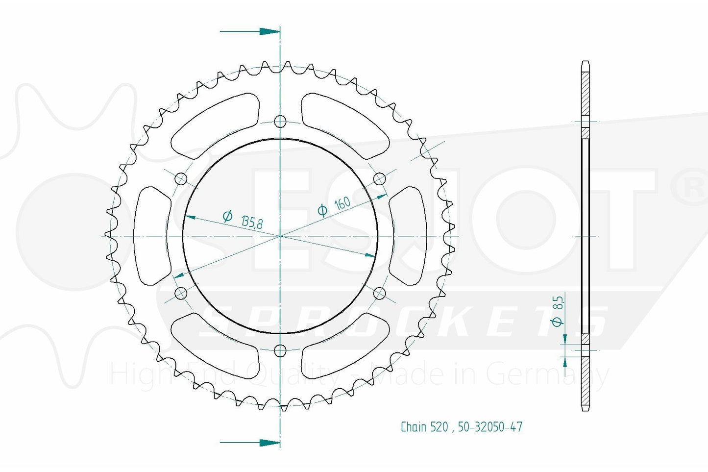 Sprockets Rear (32050-47T) - Esjot