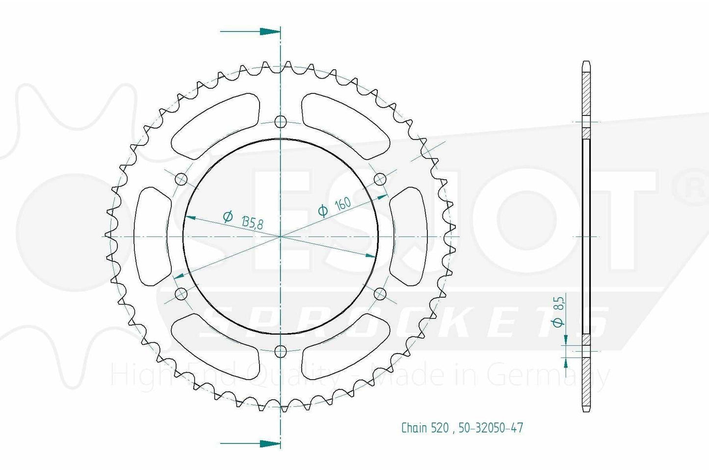 Sprockets Rear (32050-47T) - Esjot