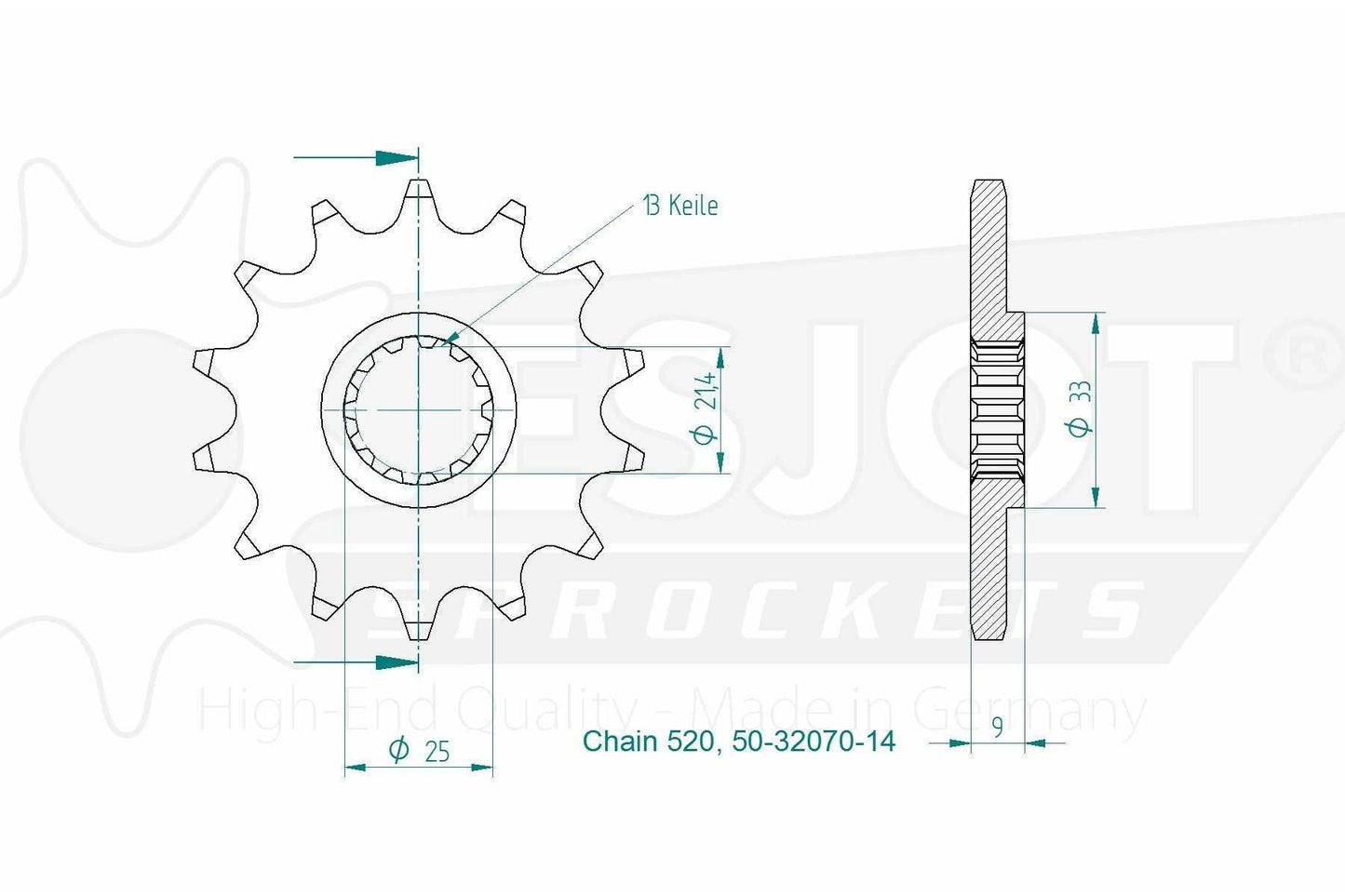 Sprockets Front (32070-15T) - Esjot (Sports)