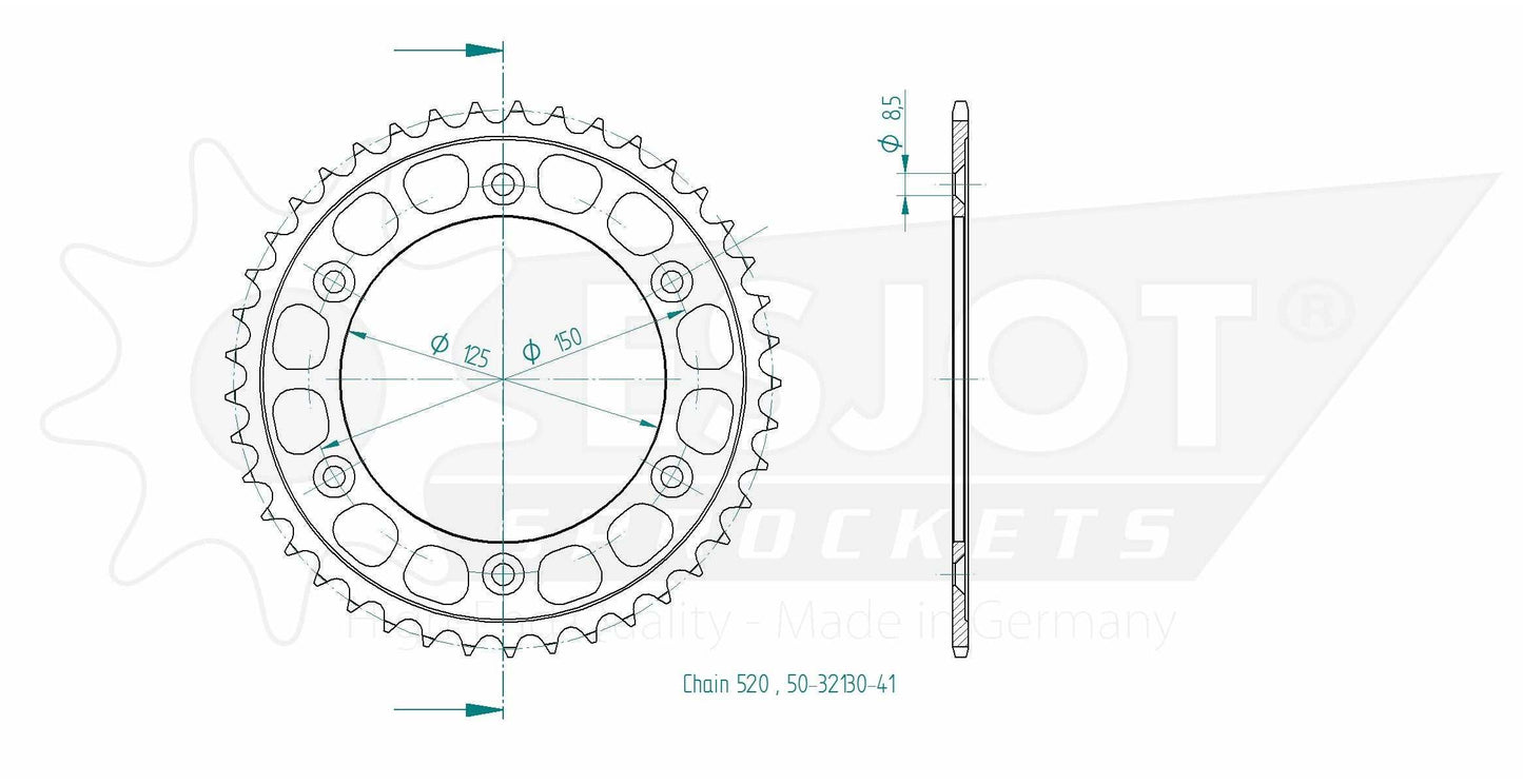 Sprockets Rear (32130-41T) - Esjot