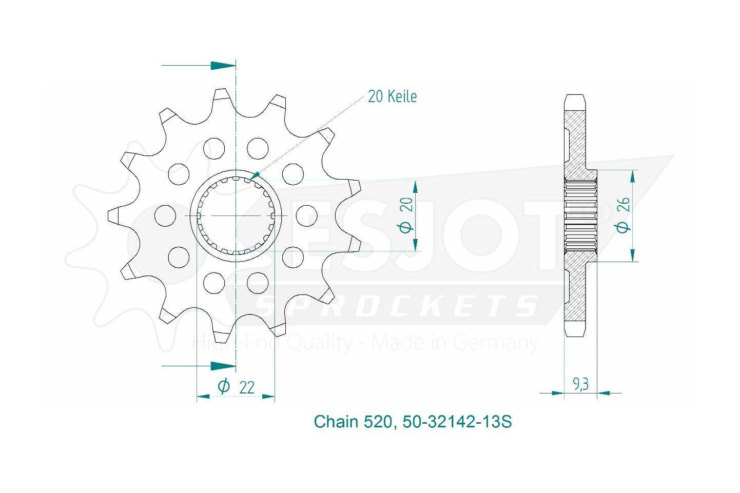 Sprockets Front (32142-13T) - Esjot (Sports)