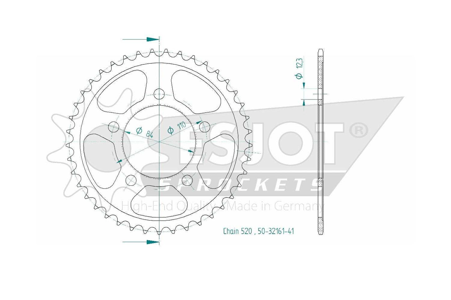 Sprockets Rear (32161-41T) - Esjot