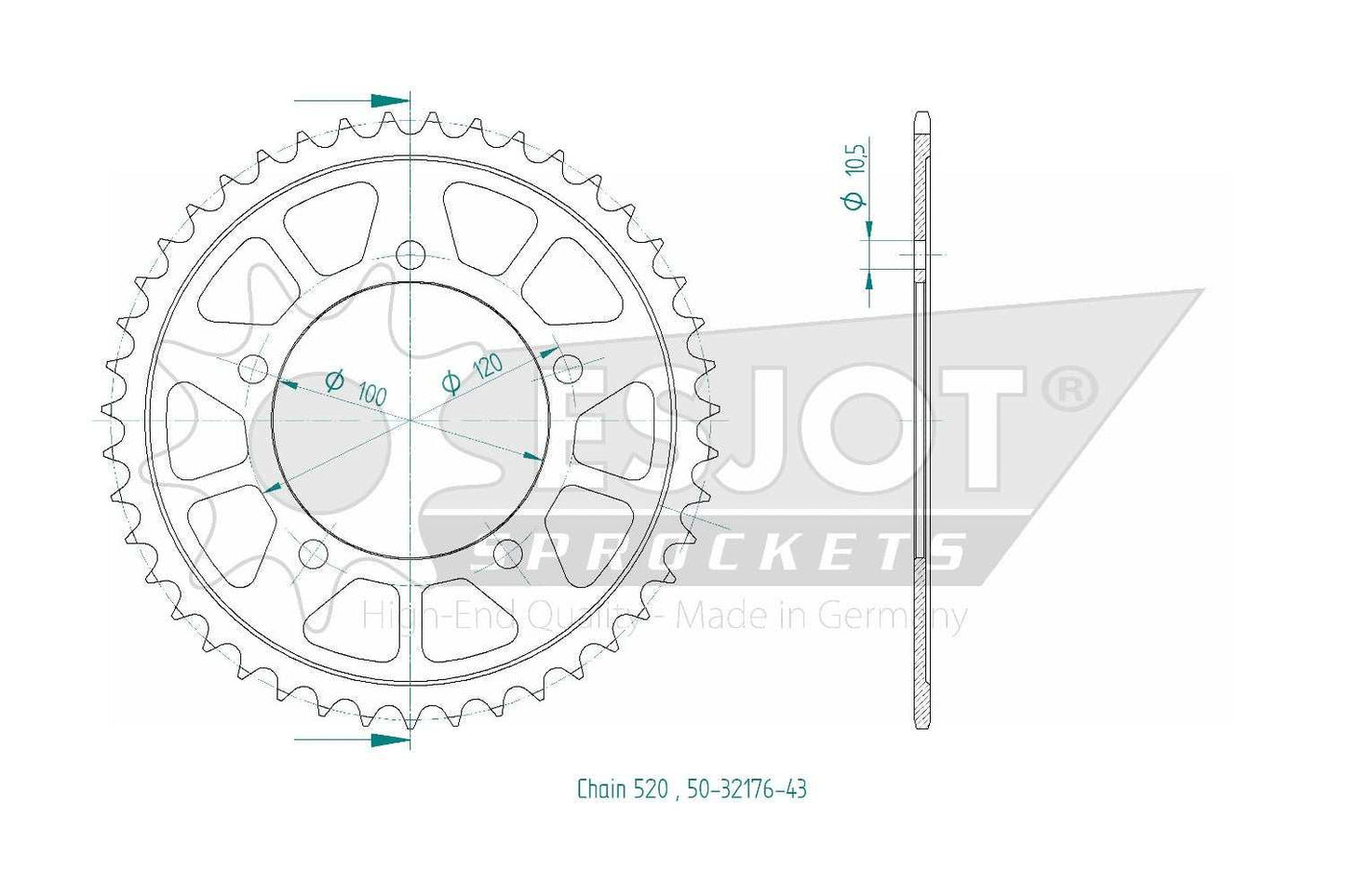 Sprockets Rear (32176 - 43T) - Esjot