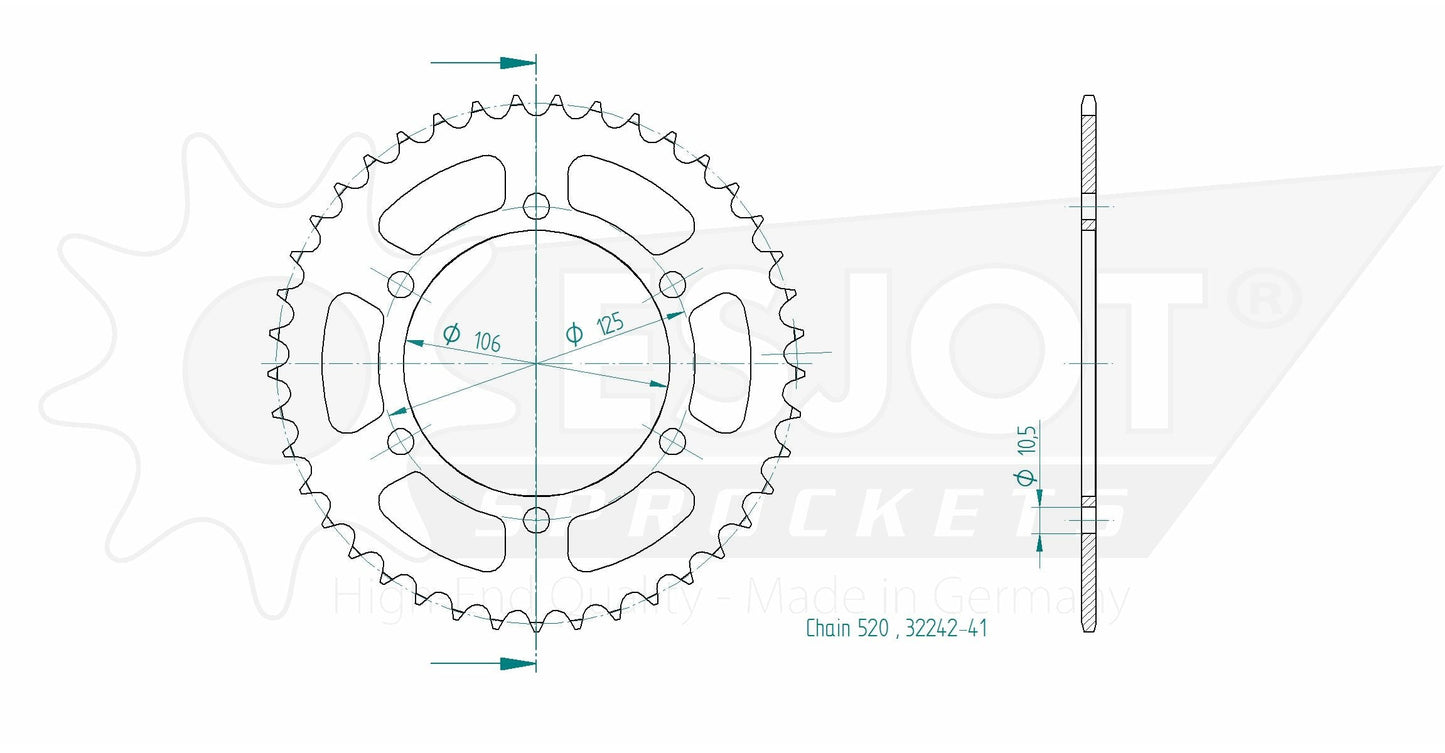 Sprockets Rear (32242 - 41T) - Esjot