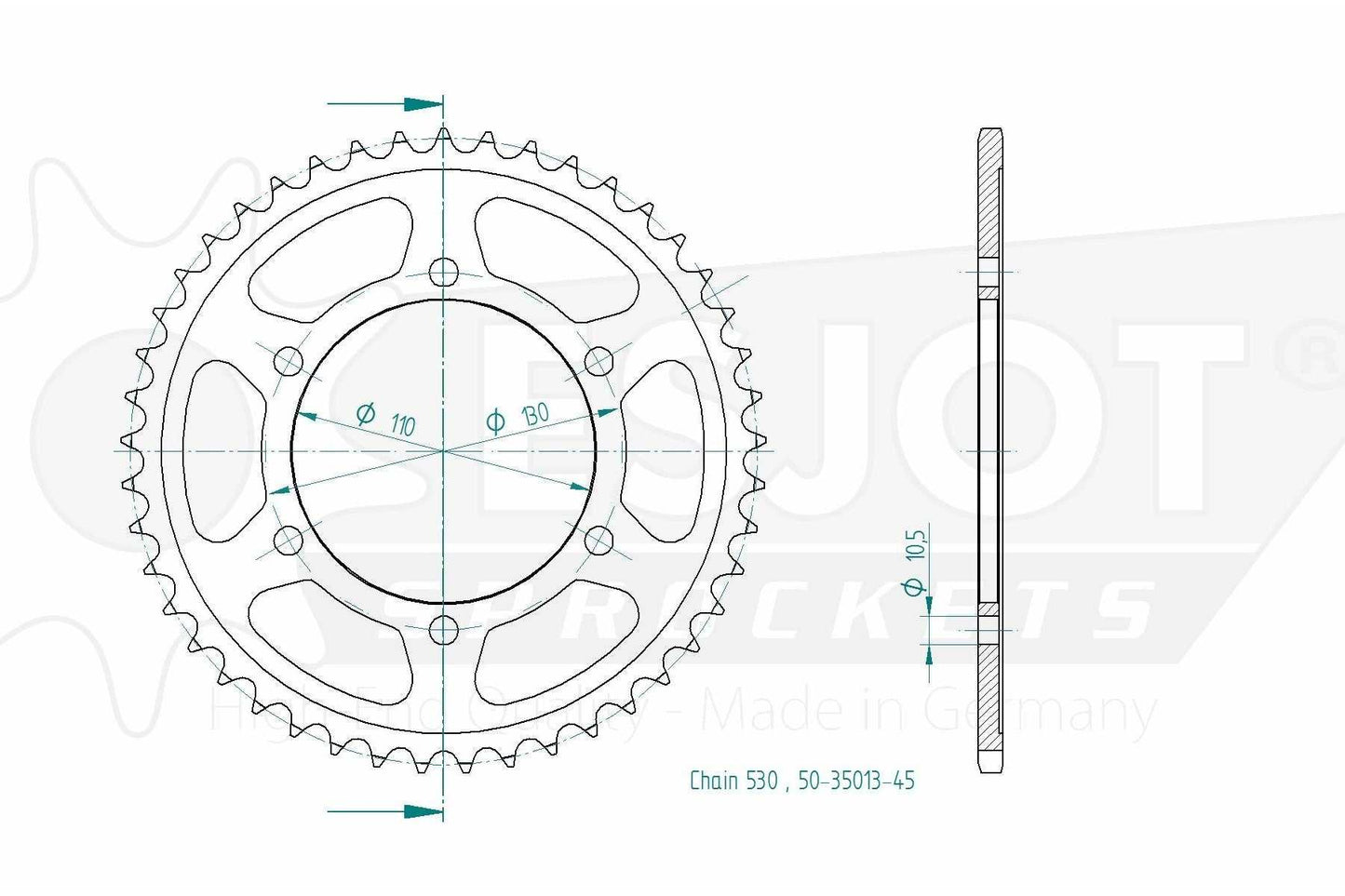 Sprockets Rear (35013-45T) - Esjot