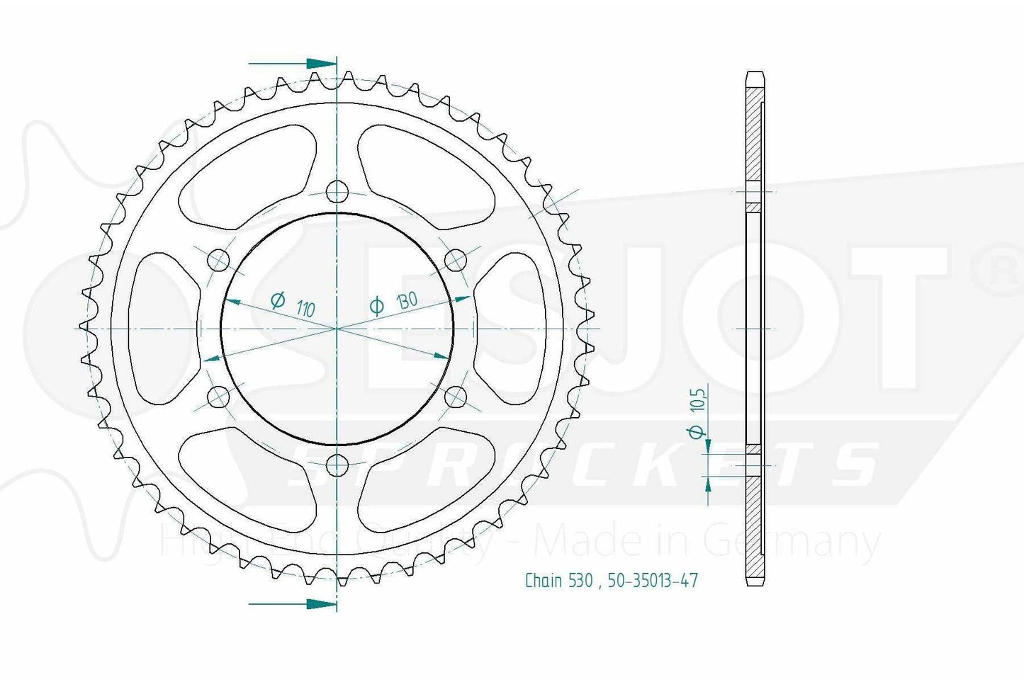 Sprockets Rear (35013-47T) - Esjot